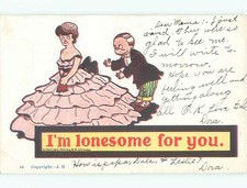 Pre-1907 MAN PROCLAIMS HE IS LONESOME FOR WOMAN IN BIG DRESS : clearance o3143