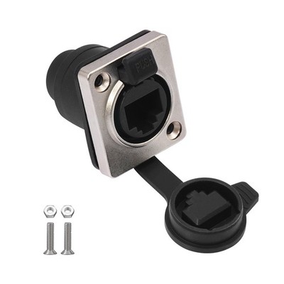 20X(RJ45-Netzwerkanschluss, Wasserdicht, mit Gummiabdeckung, D-Typ-Einbaubu3293