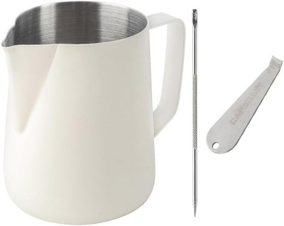 Espresso Milk Frothing Pitcher Stainless-Steel -  Milky White Color Espresso
