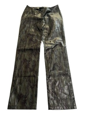 Miaou Rex Faux Leather Pants in Green Python