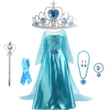 Pageant Princess Role Cosplay Frozen Dress Costume Dress for Girls Toddler 2-10