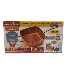 Copper Chef Cookware Set 5pcs 9.5” Non Stick Deep Frying Pan Fry Basket New