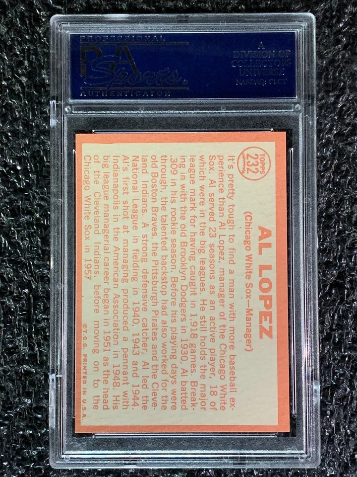 1964 Topps Baseball #232 Al Lopez PSA 9 - Image 2 of 2