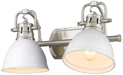 Duncan 16 1/2" Wide Pewter and White 2-Light Bath Light - Picture 4 of 5