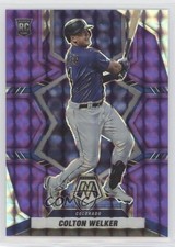 2022 Panini Mosaic Rookies Purple Mosaic Prizm 22/49 Colton Welker #218 0x3x