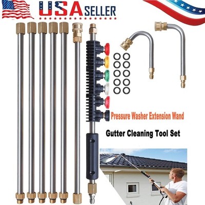 4000PSI High-Pressure Washer Extension Wand Replace Lance Gutter Cleaner Nozzle