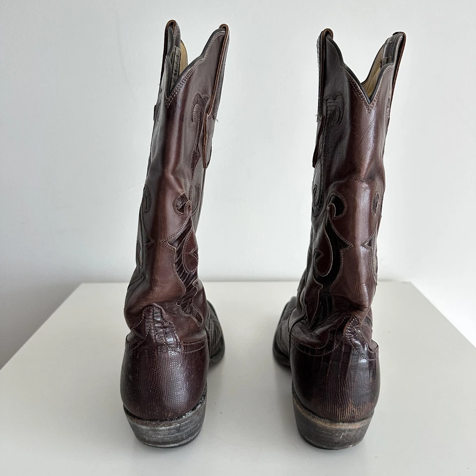 Botas Rios of Mercedes para mujer 7B marrón exótico cuero lagarto punta 2700 Foto 4 de 4