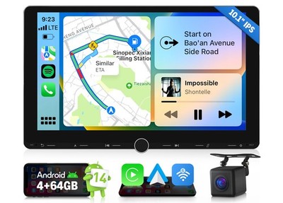 10.1'' IPS Android Auto 14 4+64 2 DIN GPS CarPlay Car Stereo Radio Reverse Camera