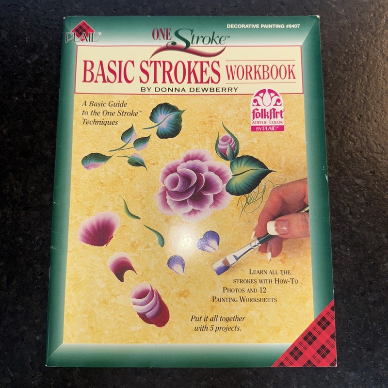 PLAID Decorative Painting 9407 Basic Strokes Workbook Art Instruction Complete 