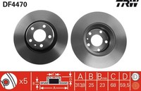 2X TRW Bremsscheibe DF4470 FüR Audi 4F5 A6 1LT C6 4F2 Avant TDI Tfsi Quattro FSI