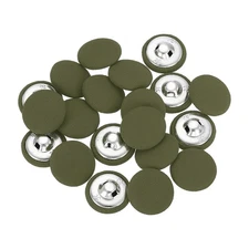 20Pcs Fabric Cloth Covered Button, 18mm 28L Metal Shank Buttons, Army Green