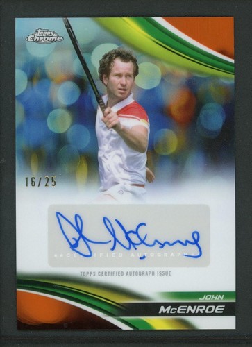 John McEnroe [Orange Refractor] #CA-JME 2025 Topps Chrome Autograph II card
