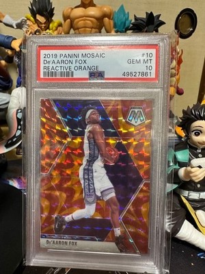 De'Aaron Fox 2019 Panini Mosaic Reactive Orange Card #10 GEM MT NBA