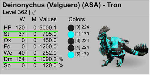 Deinonychus TOP STATS 14 Colors Ark Survival Ascended ASA PVE (PC/Xbox/PS） - 第 17/17 張圖片