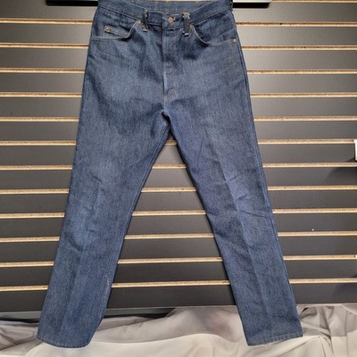 Vintage 70s 80s Sears Thumbs Up Rigid Dark Denim Bootcut Jeans 34x32 USA