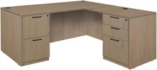 Legacy 71 X 70 In. L Desk with Double Full Pedestal Drawer Unit- Noble Oak