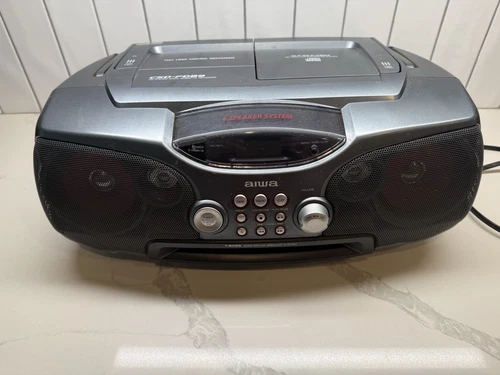 VTG Aiwa CSD-FD89 Tape Recorder CD Boombox Speaker T-Bass CD - Read Description