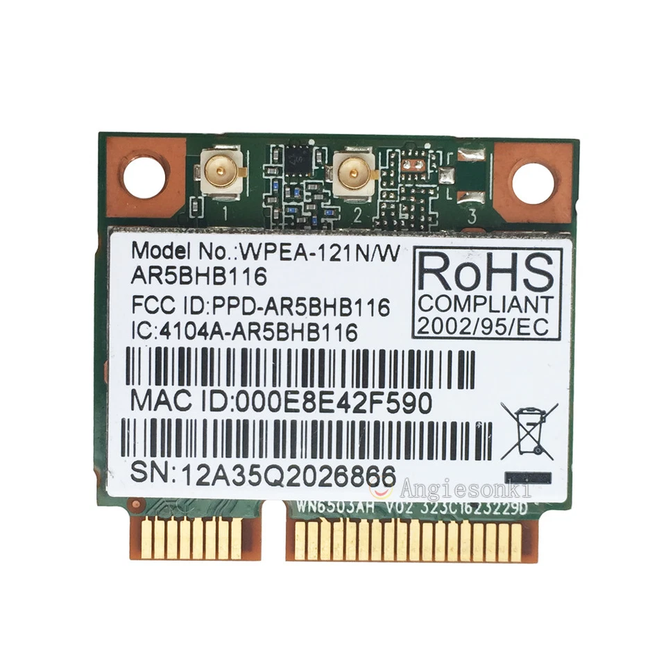 ATHEROS AR5BHB116 AR9382 DUAL BAND 300Mbps 802.11n WiFi Mini PCI-E Wireless Card - Image 4 of 4