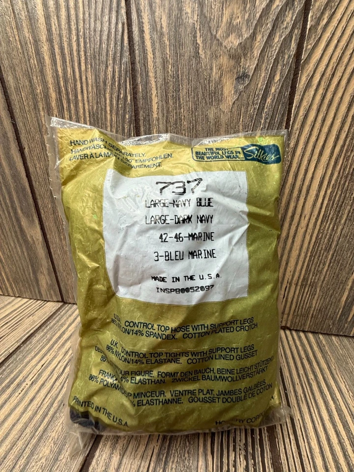 Pantimedias Silkies para mujer Control Top grandes azul marino 42-46 hechas en EE. UU. Foto 2 de 2