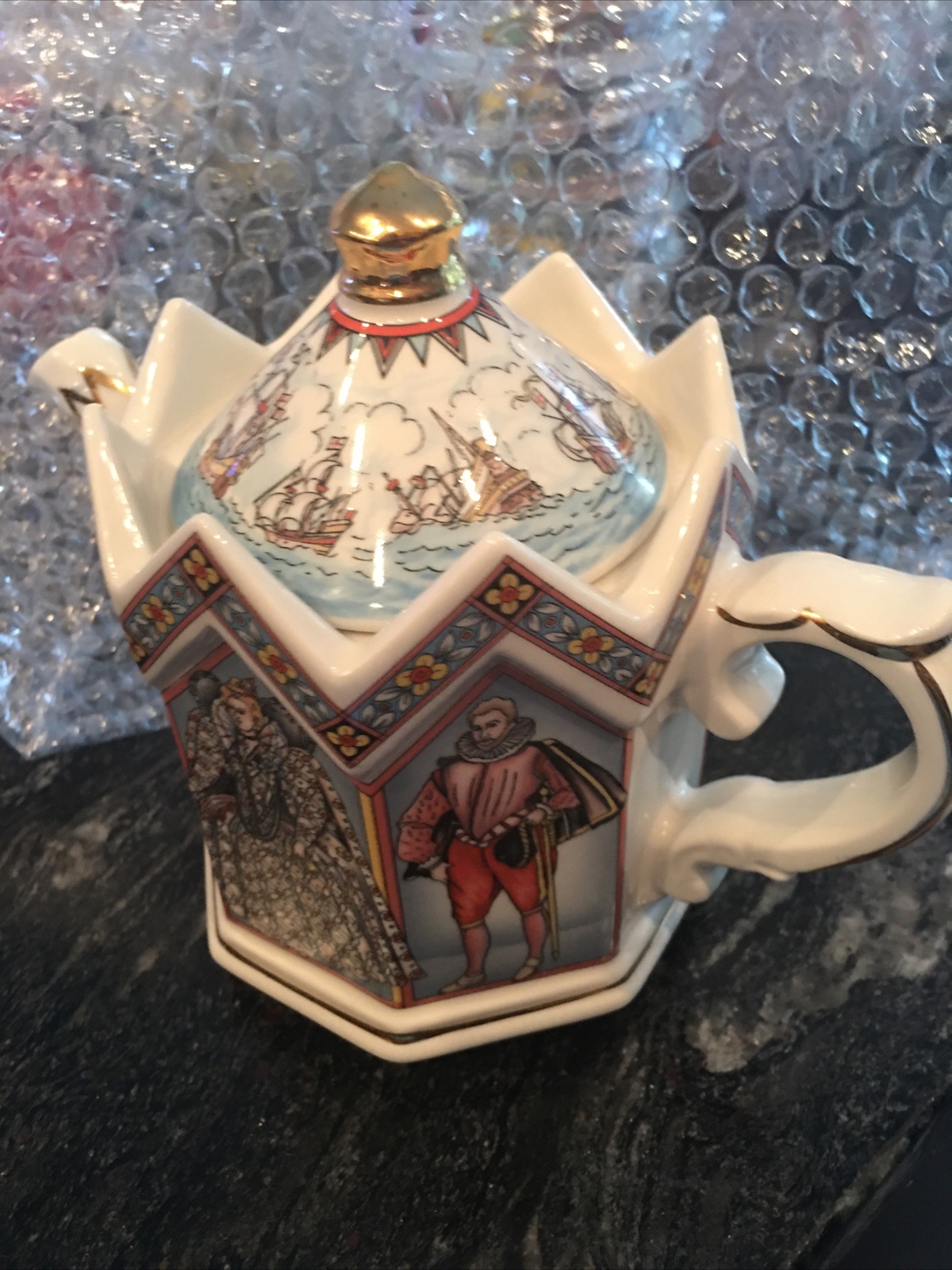 Vintage James Sadler “Kings & Queens” Elizabeth I Spanish Armada Teapot eBay