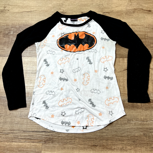 Girls Batman Shirt Size Large 10/12 White Black Orange Long Sleeve eBay