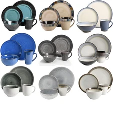 Dinnerware Set 16 Pc Dinner Dish Round Kit for 4 Dining Home Kitchen Dishware