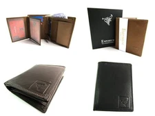 Mens Premium Quality Real Leather RFID Protected Wallet Credit Card Holder Boxed