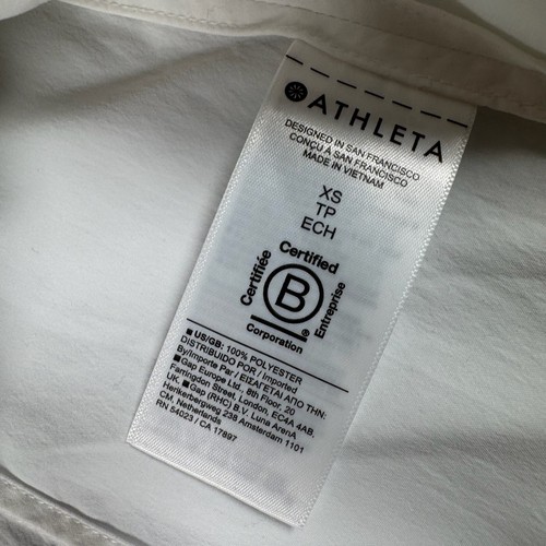 Athleta Shirt Womens XS White Button Up Sleeveless Tank Top Classic Casual - Picture 3 of 7