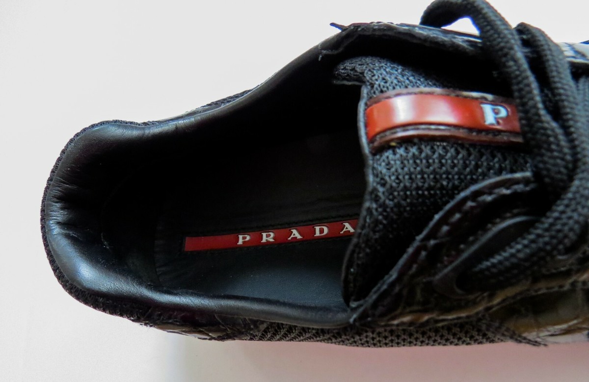 PRADA Black America's Cup Crocodile Leather Sneakers 7.5 US PRADA Black America's Cup Crocodile Leather Sneakers 7.5 US