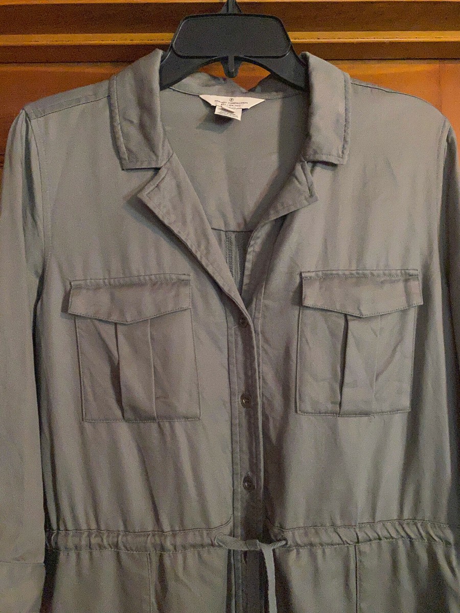 FRENCH CONNECTION GREENISH GRAY BUTTON FRONT SHIRT DRESS WOMEN'S SIZE 6 |  eBay