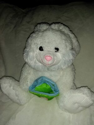 Plush White Rabbit Holding Easter Basket by Celebrate The Season