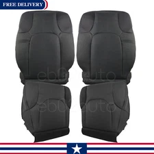 Fit Nissan Frontier 05-19 Driver Passenger Bottom Top Cloth Seat Cover dark grey