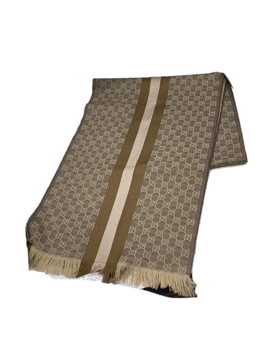 Echarpe femme GUCCI laine marron motif complet occasion