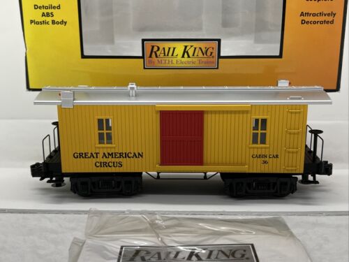 MTH RailKing 30-77239 Great American Circus 19th c Woodsided Caboose #36 New O - Picture 2 of 13