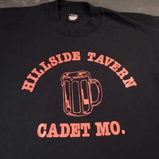 Vtg 90s Screen Stars Hillside Tavern Cadet Missouri Bar Single Stitch Made USA