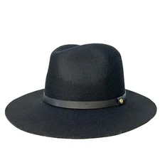 RAG & BONE Womens Wool Felt Floppy Brim Fedora Hat Black (MSRP $250)