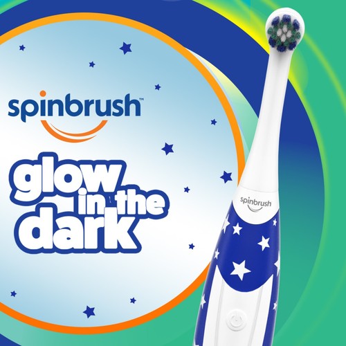 Spinbrush Kids Electric Toothbrush, Glow-In-The-Dark, Battery-Powered, Ages 3+ - Picture 3 of 4