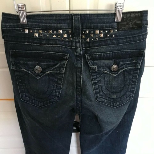 Jeans True Religion Becky tasca con patta blu borchie strass 28 cotone - Foto 5 di 12