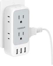 TESSAN Outlet Extender, 7 Outlets, 3 USB Ports, Multiple Power Expander for...