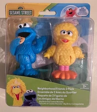 NIB Just Play Sesame Street 2 Pack Cookie Monster & Big Bird 3" Figure Toy Set