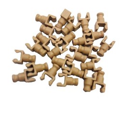 25 MICRO Knex Tan Clips with Rod End- K'nex Small Tiny Mini Parts