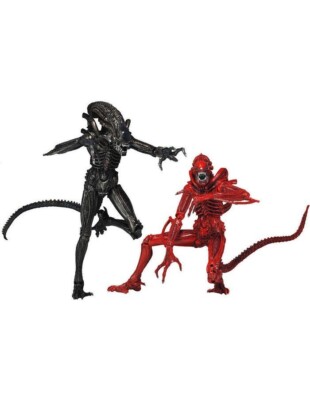 NECA ALIENS FIGUR GENOCIDE XENOMORPH 2ER PACK SCHWARZ UND ROT NEU