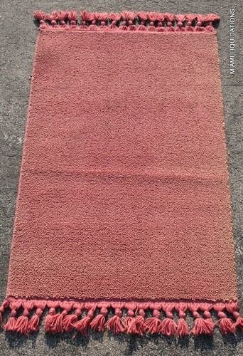 Masland Rug Rectangular 100% Spun Nylon 110 Hand Hooked Pink 4x6' Made in USA - Picture 2 of 8