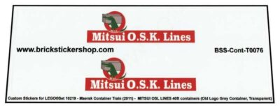 Custom Sticker - Container MITSUI O.S.K. LINES 40ft (old logo, grey container)
