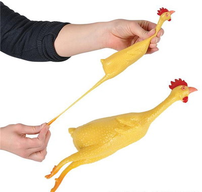 LOT OF 12 STRETCH RUBBER CHICKENS 8'' GAG GIFT CARNIVAL PRIZE GOODY BAG FAST SHIP