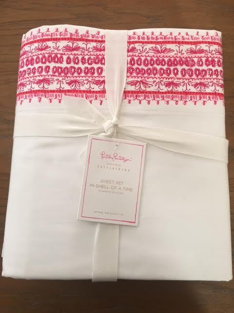 POTTERY BARN LILLY PULITZER FULL SIZE SHEET IN SHELL OF A TIME NWT SHIPS FREE