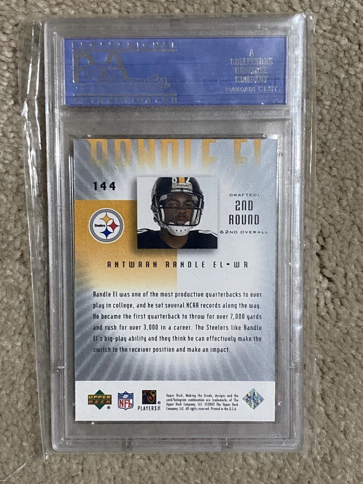 PITTSBURGH STEELERS 2002 UD ANTWAAN RANDEL EL #161/700 Card PSA 10 GEM MT - Image 2 of 3