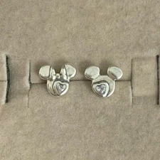 NEW Genuine Pandora Disney Mickey & Minnie Silhouette Stud CZ Earrings 299258C01