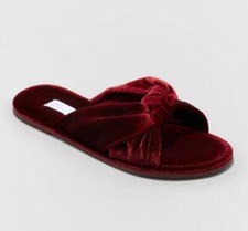 Stars Above Slide Slippers Womens M L and XL Gracie Burgundy Velvet A5029