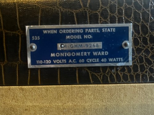 VTG Montgomery Ward Tube Portable 78 rpm Record Player Parts Repair Snakeskin - Picture 11 of 13